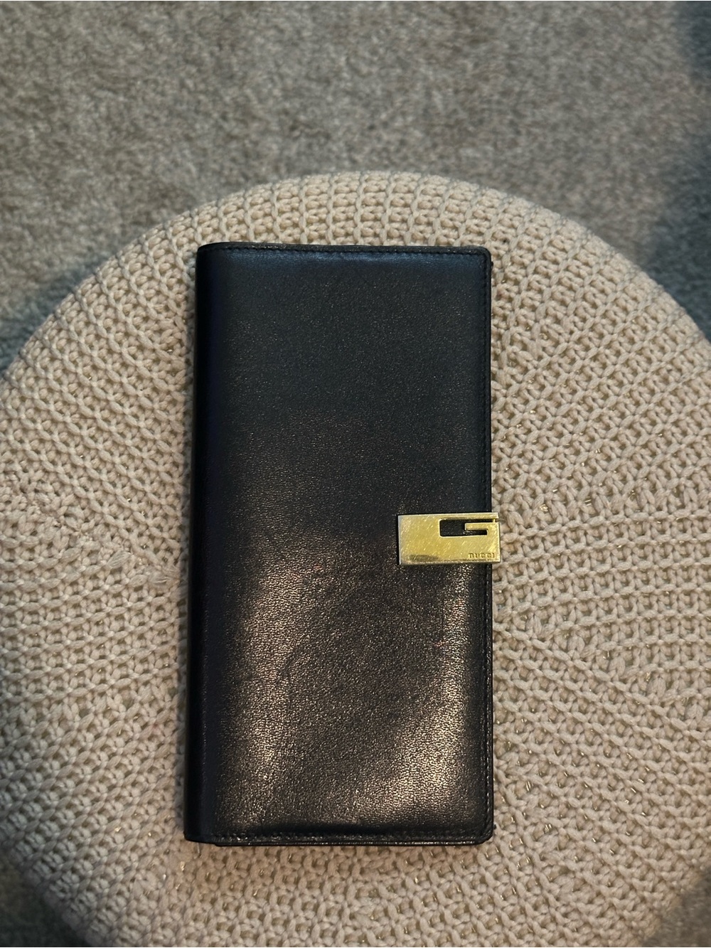 Gucci Leather Long Wallet with Metal Closure